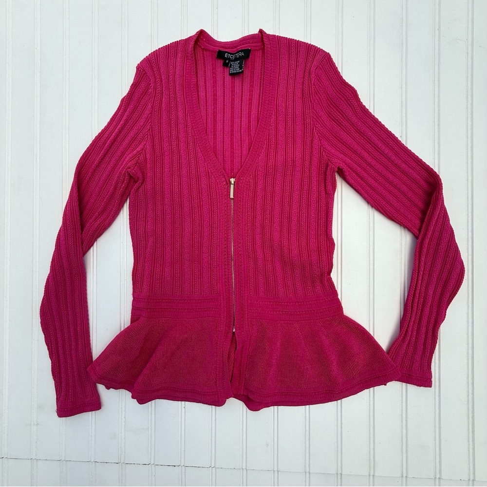 Etcetera Vibrant Pink Cardigan Sweater
